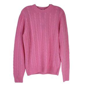 Lilly Pulitzer 100% Cashmere Cable Knit Sweater Pink Luxury Pullover Women's